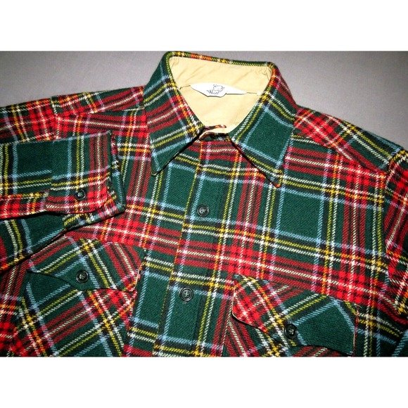 Woolrich Other - Men's Vintage WOOLRICH Long Sleeved Plaid Wool Blend Button Up Shirt‎ Large